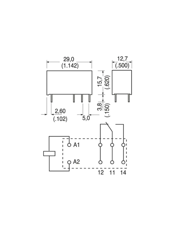 Rele Rt33l012 12vdc 16a 6 Pinos Rt334012 Te Schrack Dip6