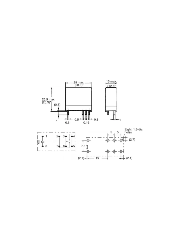 Rele 793-p-1c 12vdc 16a Rele Song Chuan 2 Contatos 8 Pinos