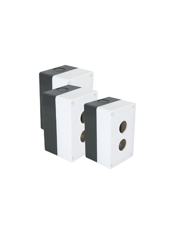 3x Caixa Plástica Branca P/ Botoeira De Comando 2 Furos 22mm