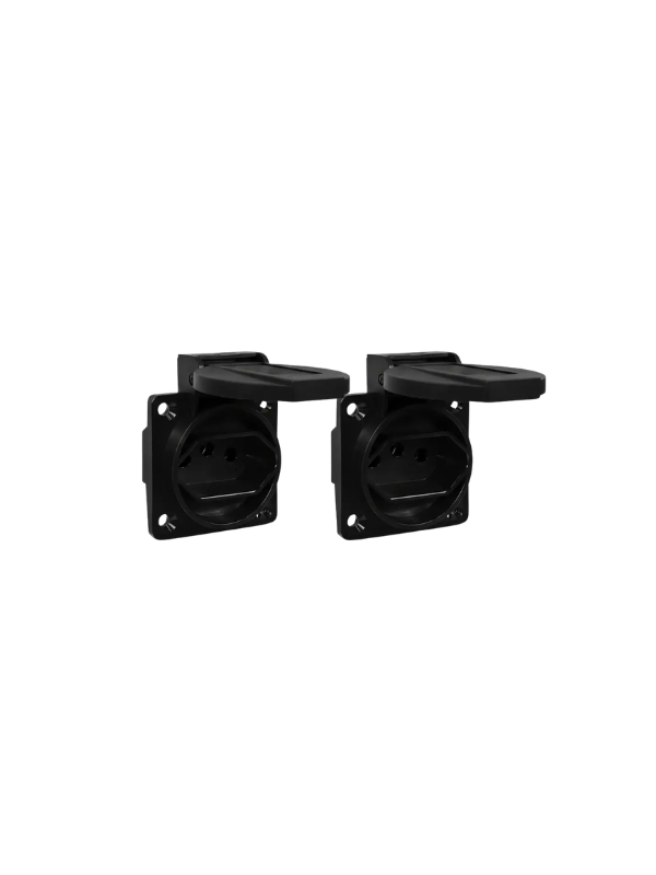 Kit 2 Peças Tomada De Embutir Painel Elétrico 20a 250v Preta