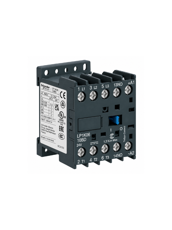 Contator Lp1k0910bd 9a Tripolar 24vcc Auxiliar 1na P/ Motor