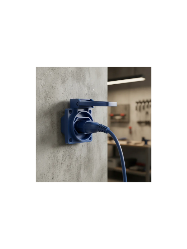 Tomada Embutida Com Tampa Protetora 20a 250v 2p+t Azul
