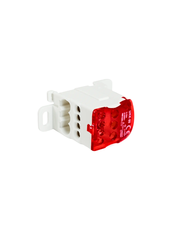 Bloco Terminal Ukk80 80a 1p 1 Entrada 6 Saídas Din Vermelho
