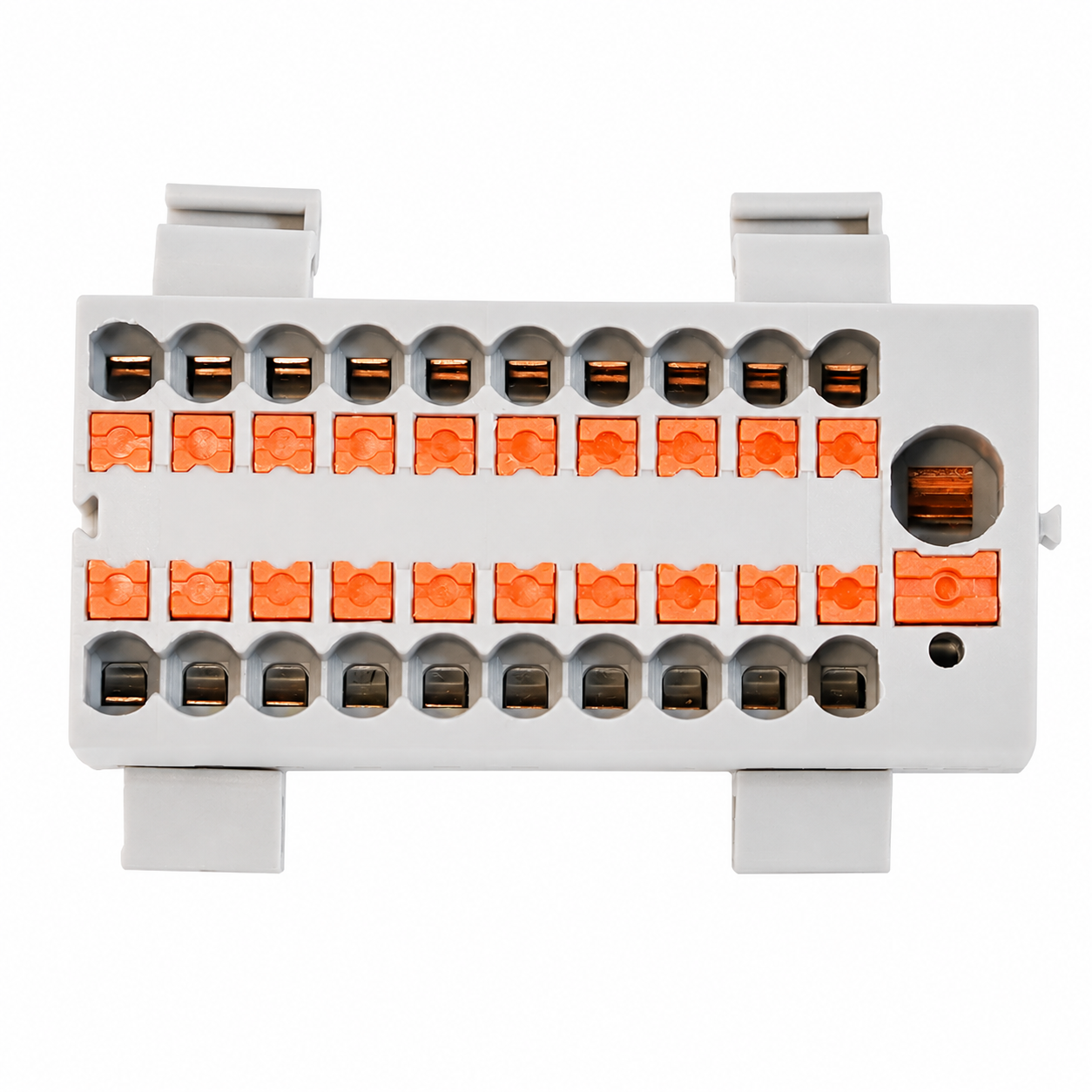 Bloco De 10 Vias Distribuição Trilho Din 4mm 2,5mm 24a 690v Cinza