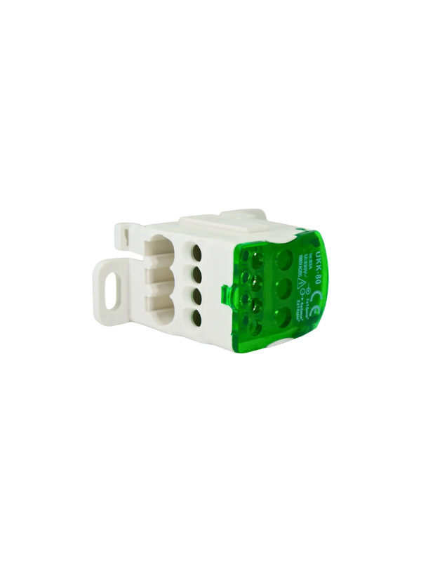 Bloco Terminal Ukk80 80a 1p 1 Entrada 6 Saídas Din Verde
