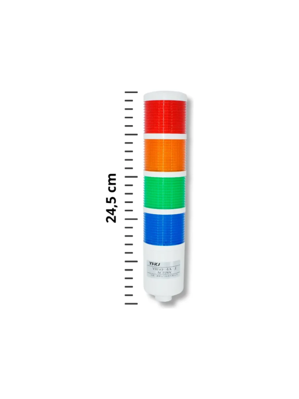 Torre Led 24vdc Com Sirene E 4 Luzes Yh50-4a Torre Luminosa
