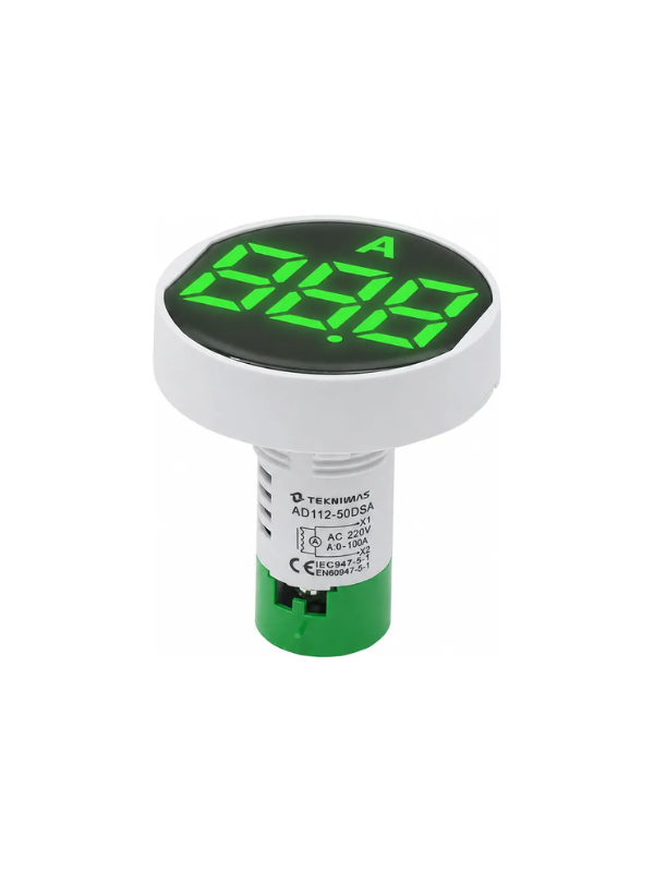 Amperímetro AD112-50DSVA Exibição 50mm - VERDE