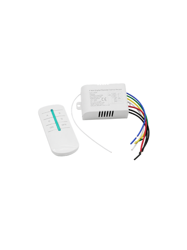 Interruptor Sem Fio 4 Canais Controle Remoto Para Luz