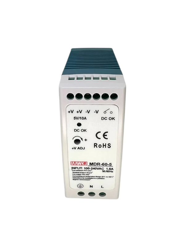 Mdr-60-5 Fonte Chaveada 5v Saída 10a 60w Fixa Em Trilho Din