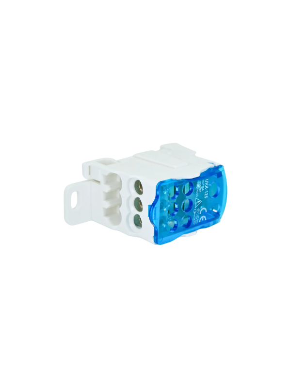 Bloco Terminal Ukk125 125a 2 Entradas 6 Saídas Din Azul