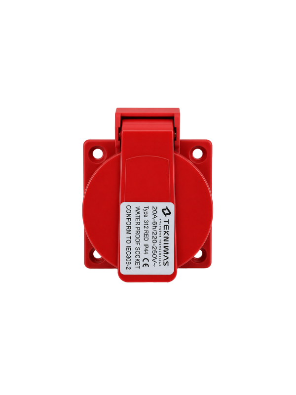 Kit C/ 10 Peças Tomada Industrial Embutir 20a 2p+t Vermelha