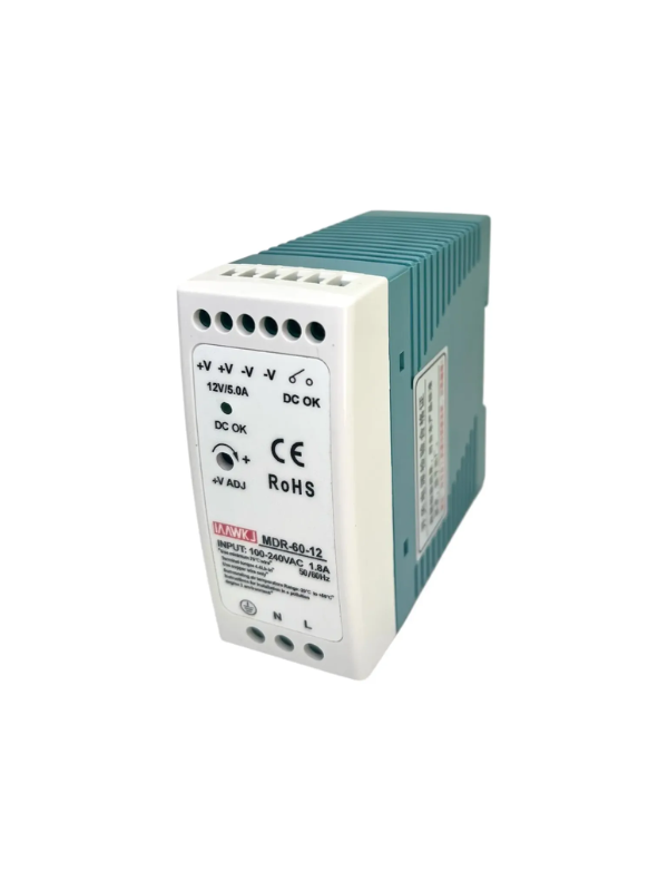 Mdr-60-12 Fonte Chaveada 12vdc 60w Saída 5a Fixa Trilho Din