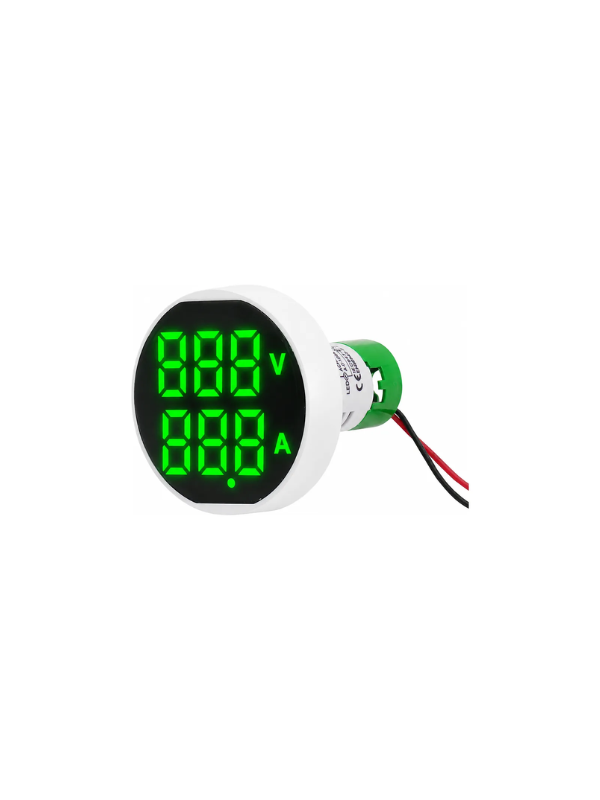 Voltímetro E Amperímetro AD112-50DVA Exibição 50mm - VERDE