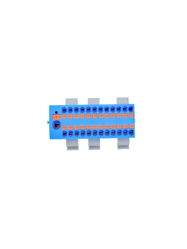 2x Distribuidor Elétrico 12 Via Trilho Din 24a 690v Azul