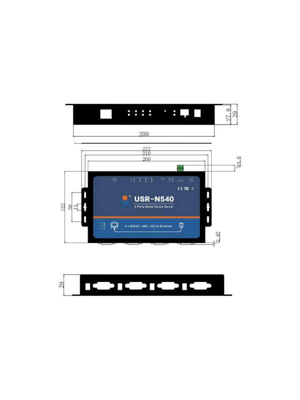 Conversor Usr-n540-h7 Transmissão Bidirecional P/ Ethernet