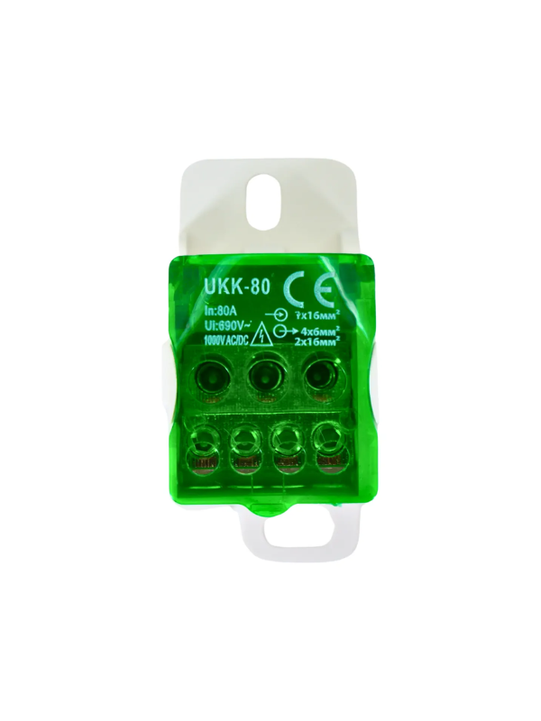 Bloco Terminal Ukk80 80a 1p 1 Entrada 6 Saídas Din Verde
