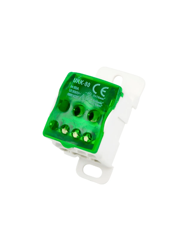 Bloco Terminal Ukk80 80a 1p 1 Entrada 6 Saídas Din Verde
