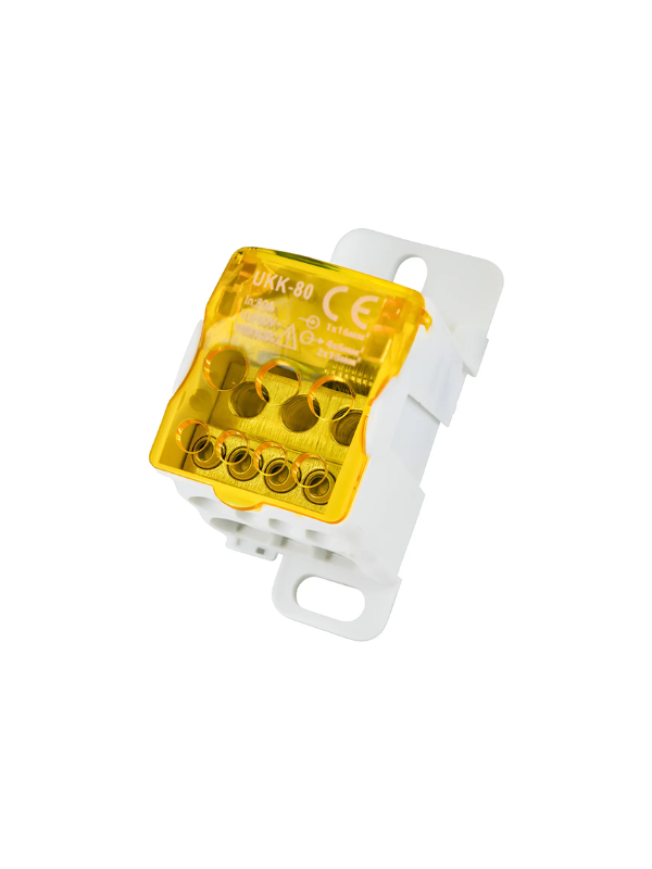 Distribuidor De Energia 80a 1 Entrada 6 Saídas Mono Amarelo