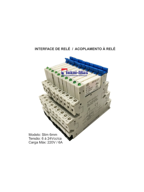 8 Peças Relé Acoplador Rele De Interface 24vcc 6a 6mm Slim