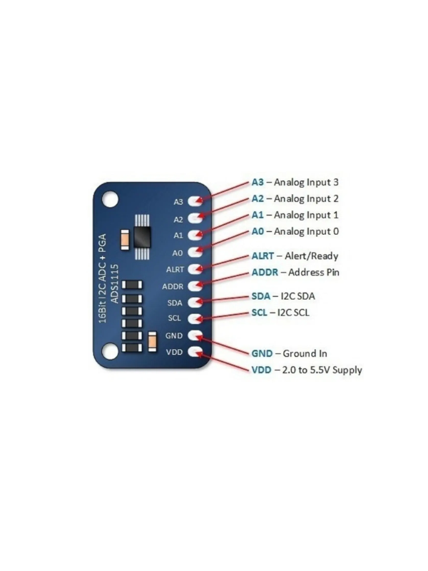 Módulo Conversor Analógico Digital Ads1115 16bit I2c Adc Ard
