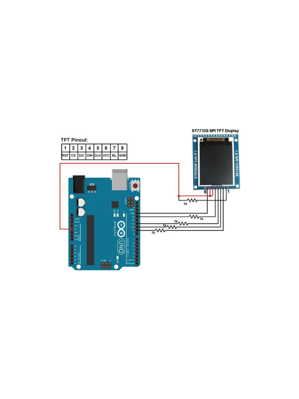 Interface St7735 Lcd Tft 1.8 128x160 Entrada Para Cartao Sd