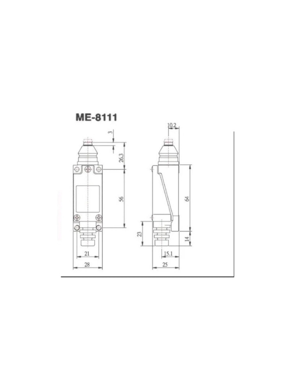 Chave Limitadora Me-8111 Pino Metálico Tipo Interruptor