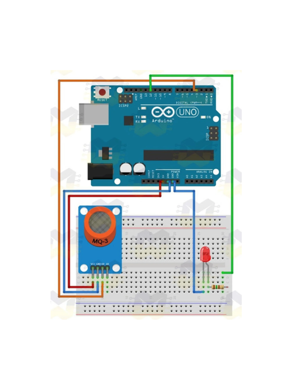 Sensor De Gás Mq-3 Álcool Mq3 Modulo Shield Para Programação