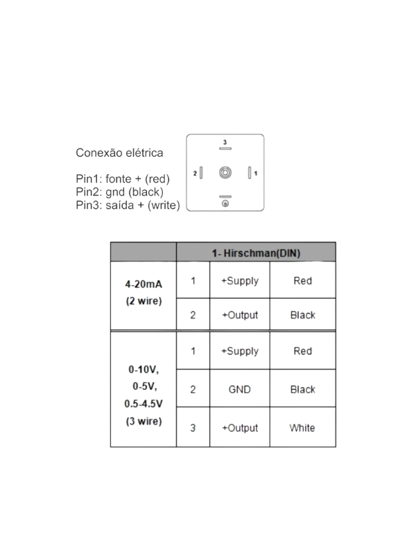 Transdutor De Pressão 600bar - 4 à 20mA