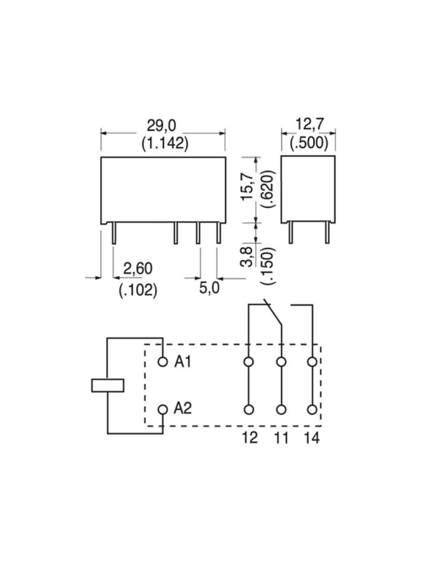 Rele Rt314012 12vdc 16a 8 Pinos 2 Contatos Te Schrack Dip8