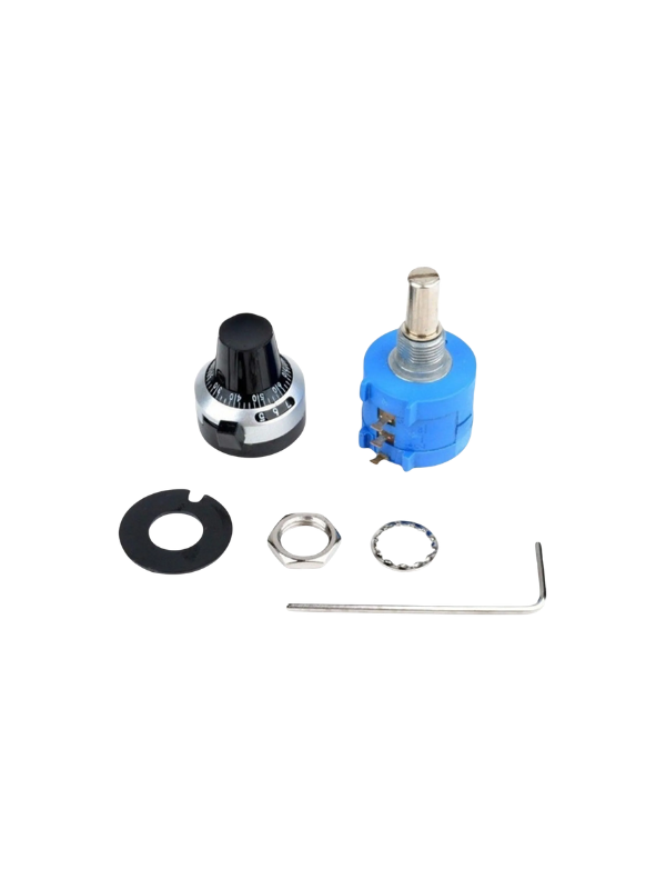 Kit Potenciômetro Multivoltas 3590s 10k + Knob Dial H506