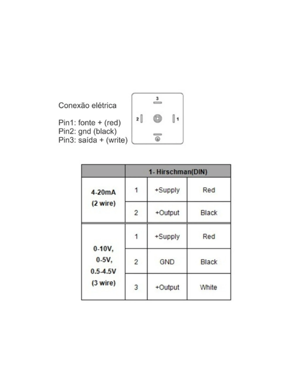 Transdutor De Pressão Com Display 250bar - 4 à 20mA