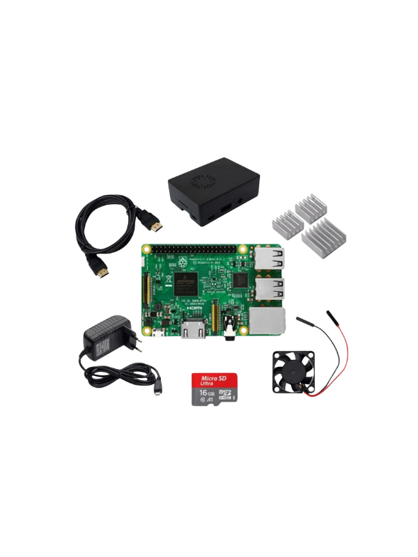 Kit Raspberry Pi3 Model B+ Com Fonte + Case + Dissipador