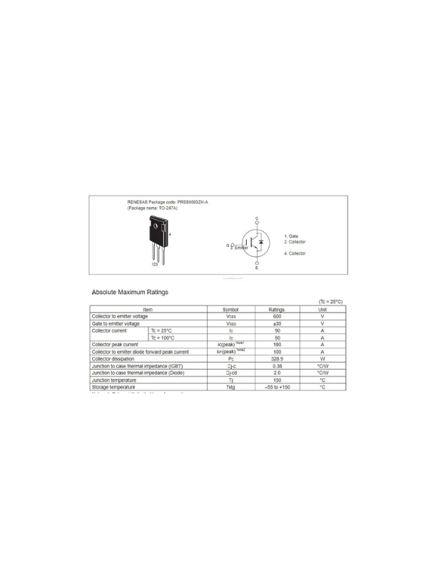 Rjh60f7 Transistor Igbt Rjh60 F7 50a 700v To-247a