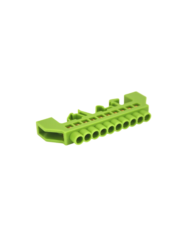 5x Barramento Pente Terra Xp0609k-10p Base Verde 10 Módulos
