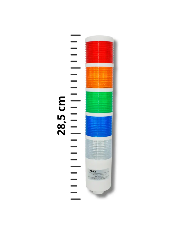 Sinaleiro Torre Led 220vac Com Aviso Sonoro 5 Cores Yh50-5a