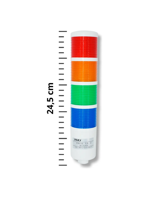 Torre Luminosa Led 220vac Com Alarme Sonoro 4 Cores Yh50-4a