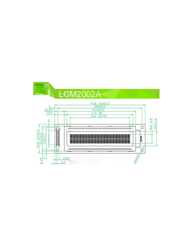 Lcd Hd44780 Tc2002a Compatível Lmb202d Wh2002a Lcm2002a 20x2