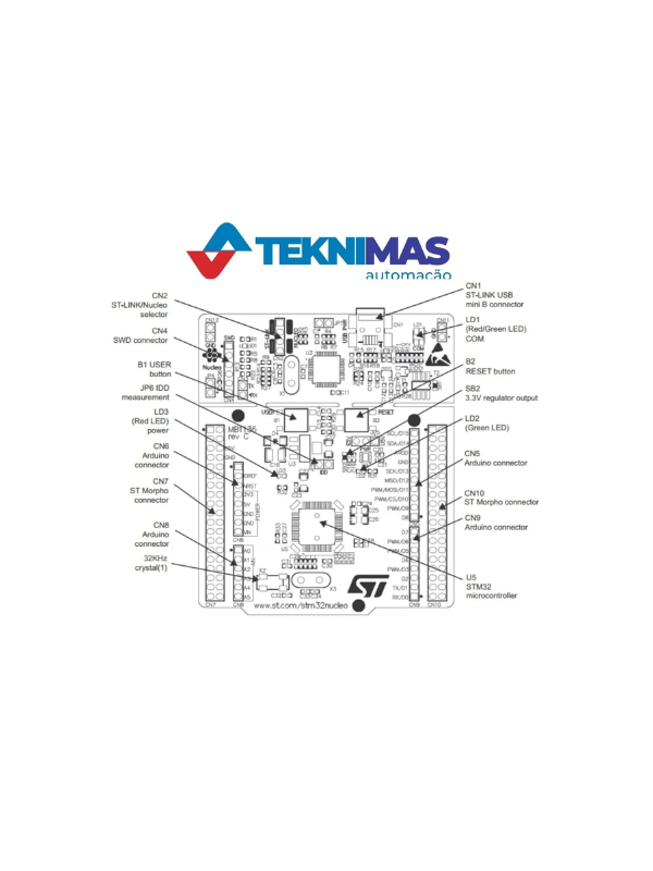 Placa De Desenvolvimento Stm32 Nucleo L476rg Stm32l476rgt6