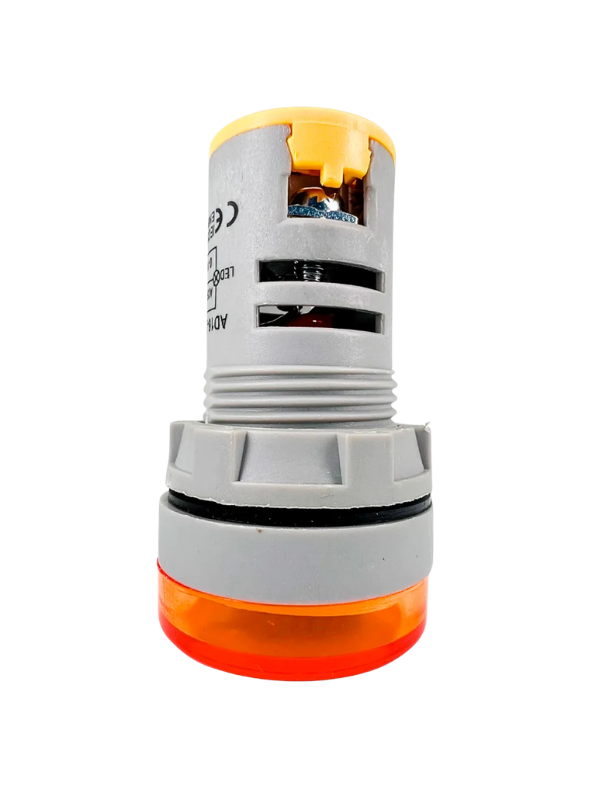 KIT 3X - Voltímetro E Amperímetro AD16-22VAM - 22mm AMARELO