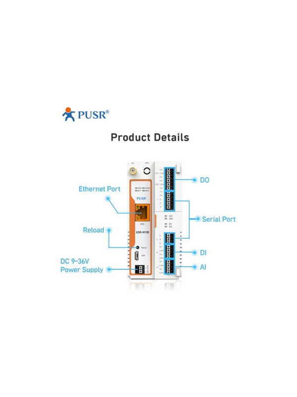 Gateway Usr-m100 Integrador De Dispositivos Modbus/tcp Eth