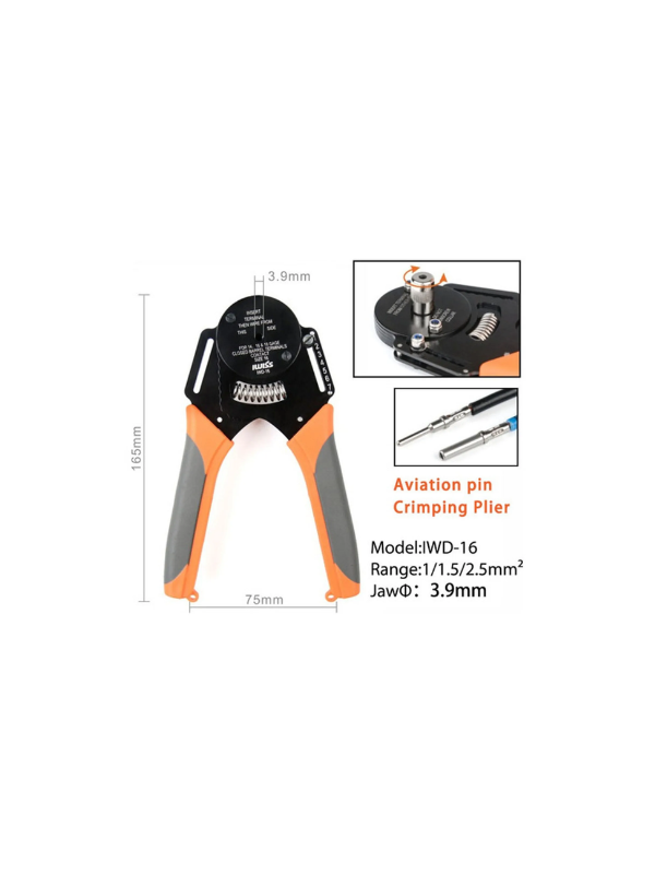 Alicate Crimpador Iwiss Iwd-16 P/ Conector Deutsch 0462-201-16141