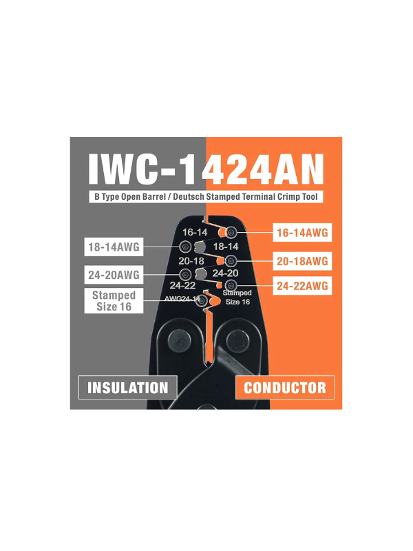 Alicate De Crimpagem Iwc-1424an P/ Terminal De Barril Aberto