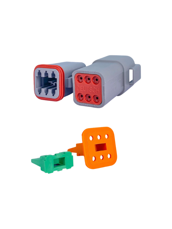 Conector Deutsch Seis Vias Macho E Fêmea Dt06-6s Dt04-6p 6p