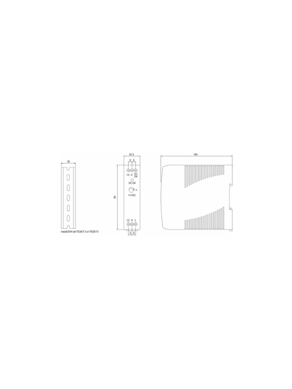 Mdr-20-24 Fonte Chaveada 24v 20w Saída 1a Fixação Trilho Din