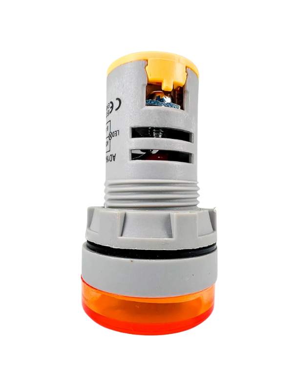 Voltímetro E Amperímetro AD16-22VAM - 22mm AMARELO