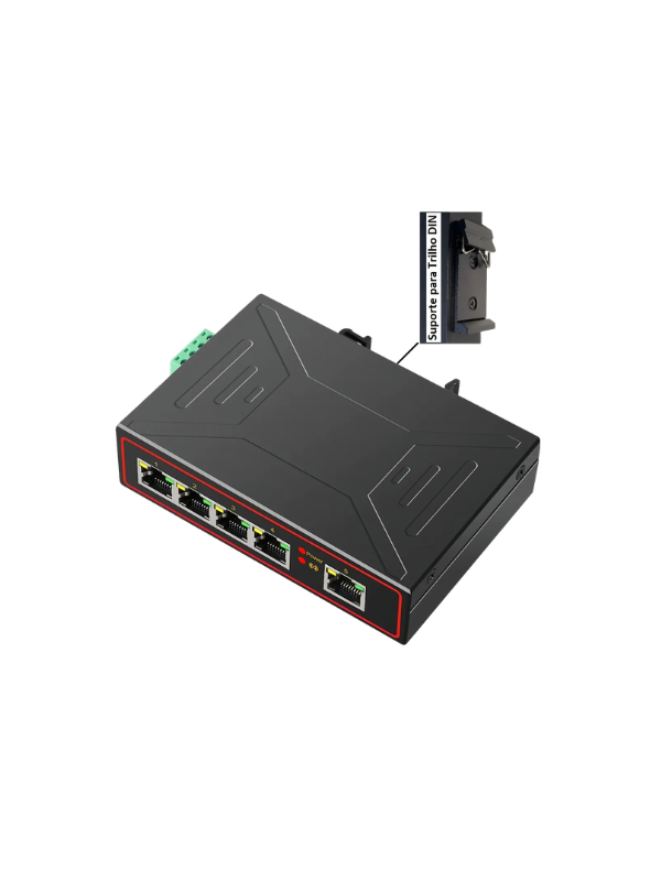 Switch Industrial 5 Portas Ethernet Diewu Txi173 12.5 Mb/s
