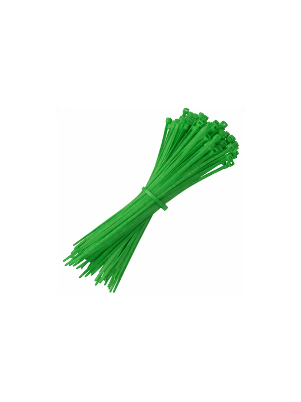 Abraçadeira De Nylon 0,36 X 25cm Cor Verde 100 Unidades