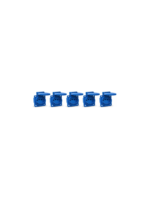 5 Peças Tomada Embutir 2p+t 20a 250v Padrão Brasileiro Azul