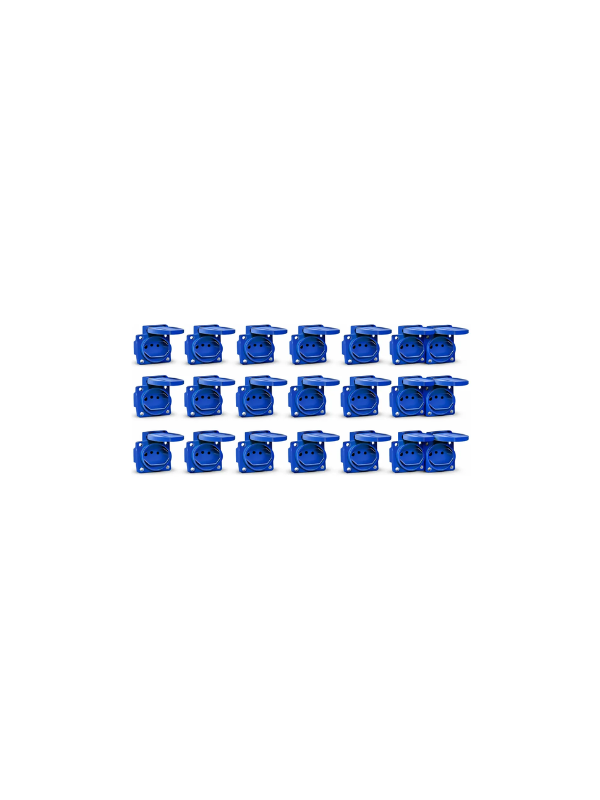 20x Tomada 3 Pinos 2p+t 20a Azul De Embutir Painel Elétrico