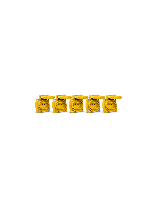 Kit C/ 5 Peças Tomada Industrial Embutir 20a 2p+t Amarela